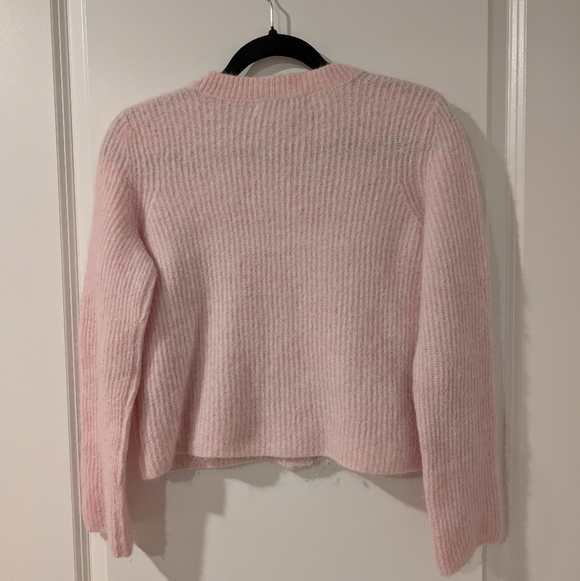 Intermix Ribbed Alpaca Wool Blend Cropped Cardigan - Picture 3 of 9